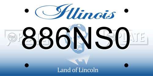 886NS0 Illinois License Plate