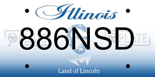 886NSD Illinois License Plate