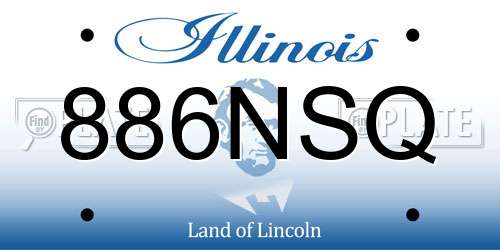 886NSQ Illinois License Plate