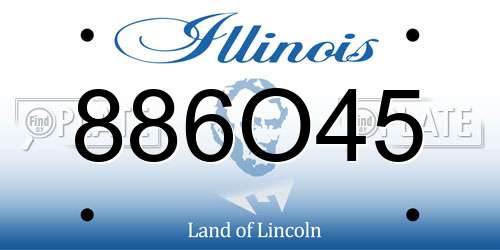 886O45 Illinois License Plate