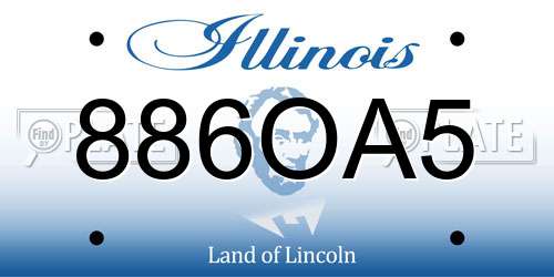 886OA5 Illinois License Plate