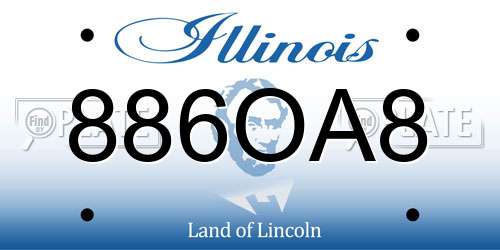 886OA8 Illinois License Plate