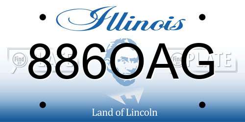 886OAG Illinois License Plate