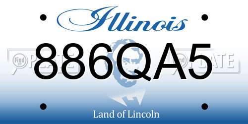 886QA5 Illinois License Plate