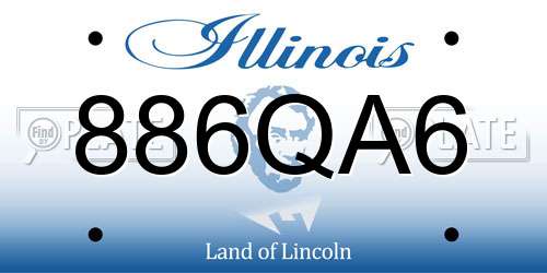 886QA6 Illinois License Plate