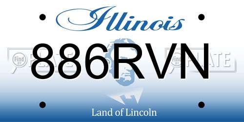 886RVN Illinois License Plate