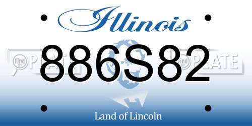 886S82 Illinois License Plate