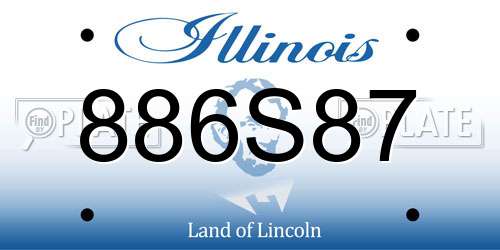 886S87 Illinois License Plate