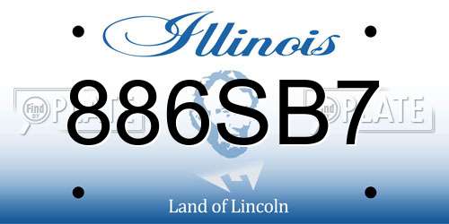 886SB7 Illinois License Plate