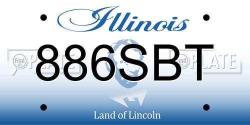 886SBT Illinois License Plate