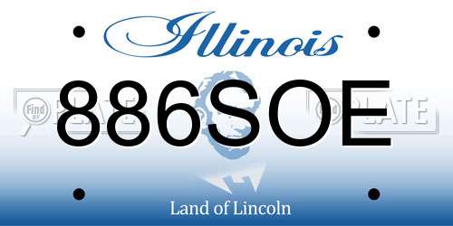 886SOE Illinois License Plate