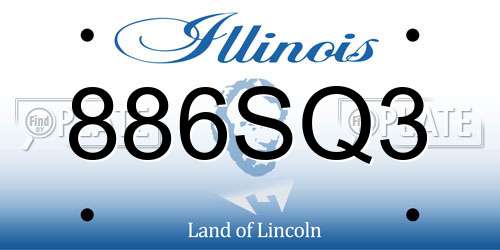 886SQ3 Illinois License Plate