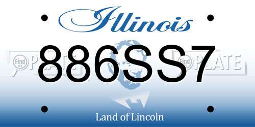 886SS7 Illinois License Plate