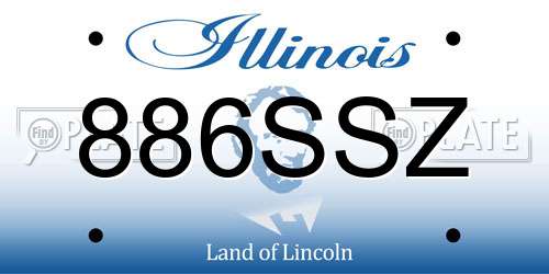 886SSZ Illinois License Plate