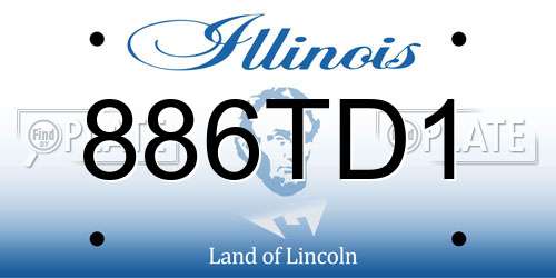 886TD1 Illinois License Plate