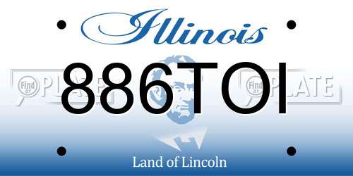 886TOI Illinois License Plate