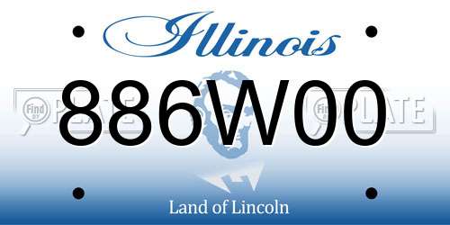 886W00 Illinois License Plate