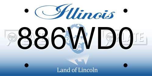 886WD0 Illinois License Plate