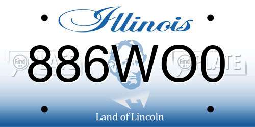 886WO0 Illinois License Plate