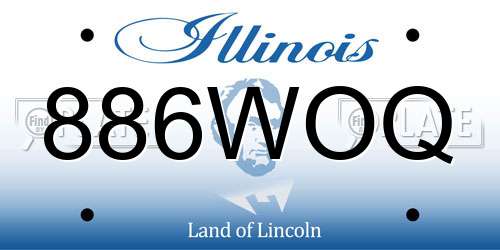 886WOQ Illinois License Plate