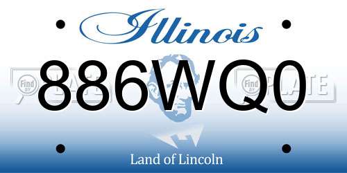 886WQ0 Illinois License Plate