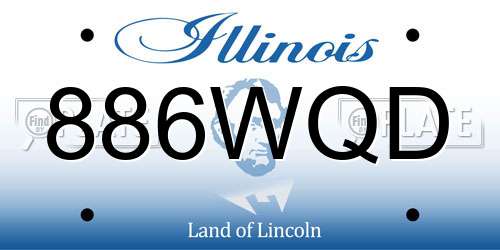 886WQD Illinois License Plate