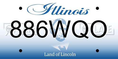 886WQO Illinois License Plate