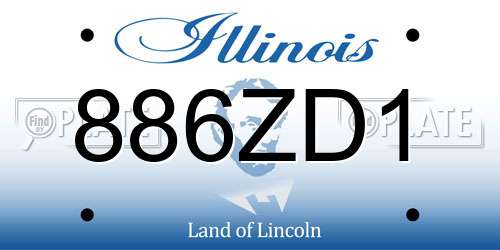 886ZD1 Illinois License Plate