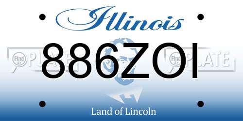 886ZOI Illinois License Plate