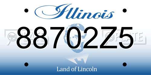 88702Z5 Illinois License Plate