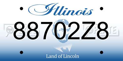 88702Z8 Illinois License Plate