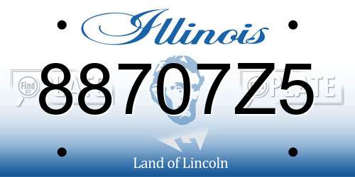88707Z5 Illinois License Plate