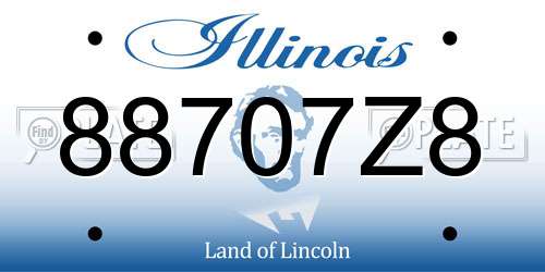 88707Z8 Illinois License Plate