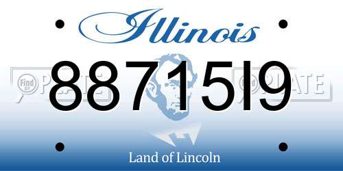 88715I9 Illinois License Plate