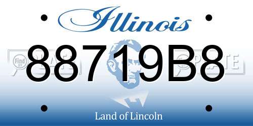88719B8 Illinois License Plate