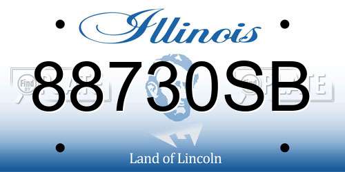 88730SB Illinois License Plate