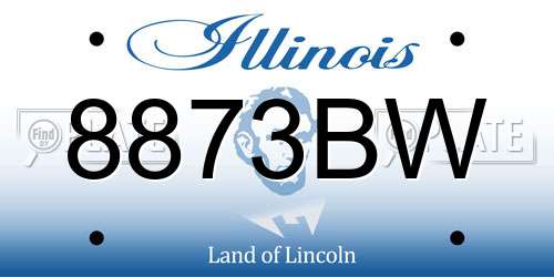 8873BW Illinois License Plate