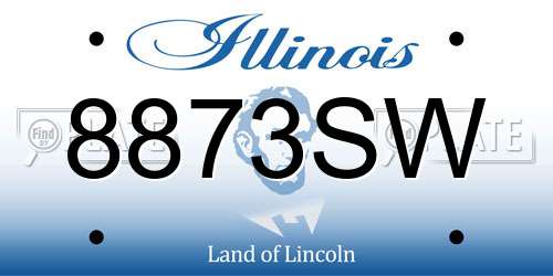8873SW Illinois License Plate