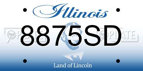 8875SD Illinois License Plate