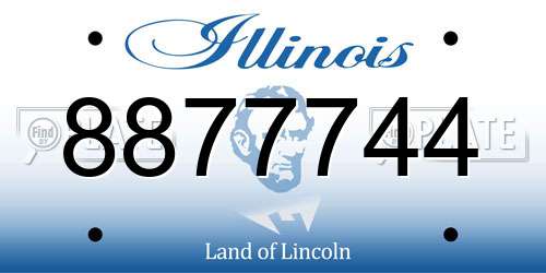 8877744 Illinois License Plate