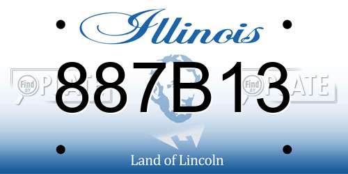 887B13 Illinois License Plate