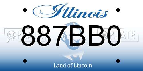 887BB0 Illinois License Plate