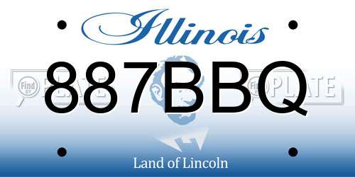 887BBQ Illinois License Plate