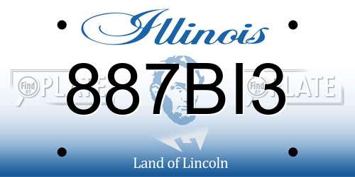 887BI3 Illinois License Plate