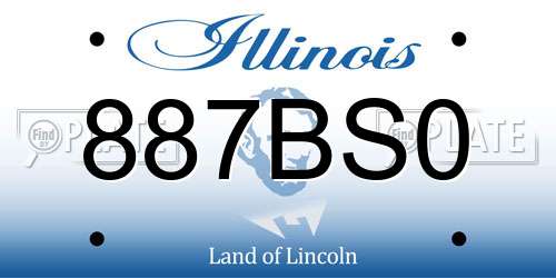 887BS0 Illinois License Plate