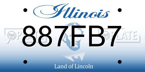 887FB7 Illinois License Plate