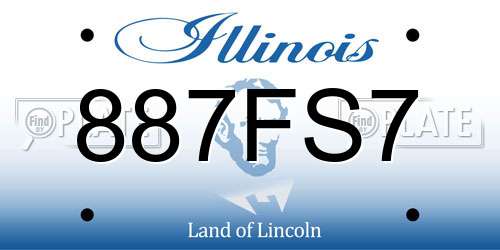 887FS7 Illinois License Plate