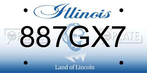 887GX7 Illinois License Plate