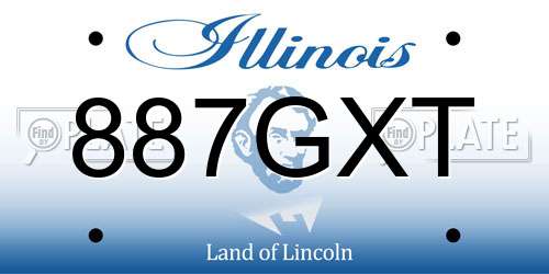 887GXT Illinois License Plate