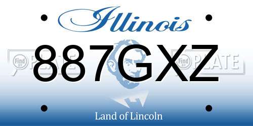 887GXZ Illinois License Plate